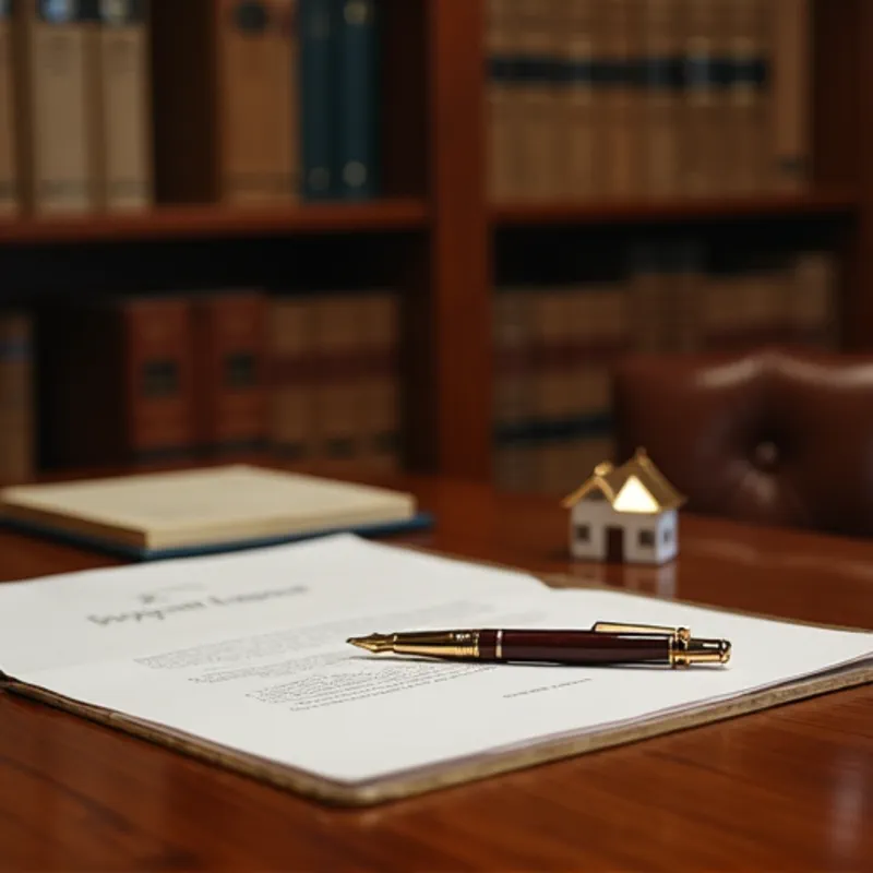 Kancelaria notarialna — biurko z dokumentami i pieczęcią notarialną przy podpisywaniu aktu darowizny nieruchomości